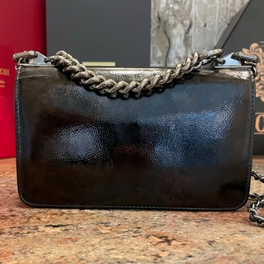 🦄 Customized Chanel Black Patent  Leather WOC Chain Bag - Picture 7 of 14